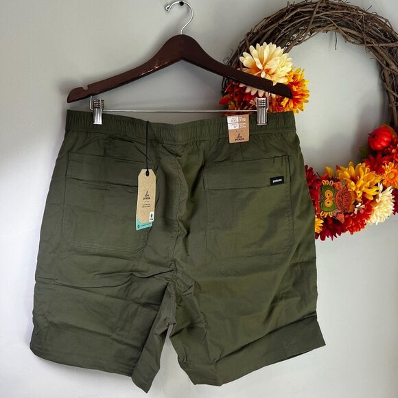 prAna Men's Double Peak E-Waist XXL / 8"L Hiking Short in Cargo Green - Picture 5 of 8